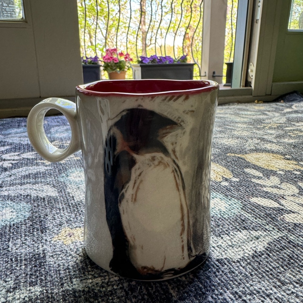Anthropologie Northwood Handmade Penguin Pottery  Small Handle Coffee/Tea Mug